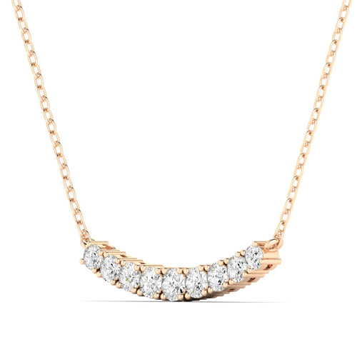 Lab Grown Round Graduated Diamond Bar Necklace (1.00 TCW F+ Color VS+ Clarity)