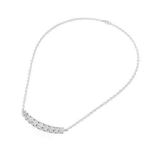 Lab Grown Round Graduated Diamond Bar Necklace (1.00 TCW F+ Color VS+ Clarity)