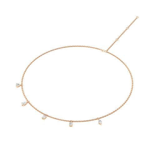 14 Karat Multi-Shape Lab Grown Necklace (1.00 Carat Total Weight F Color -VS Clarity)