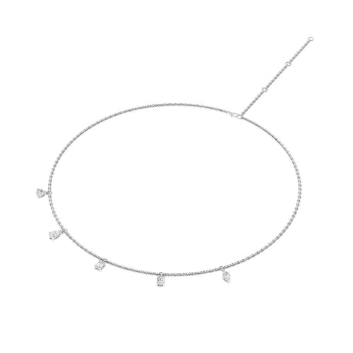 14 Karat Multi-Shape Lab Grown Necklace (1.00 Carat Total Weight F Color -VS Clarity)