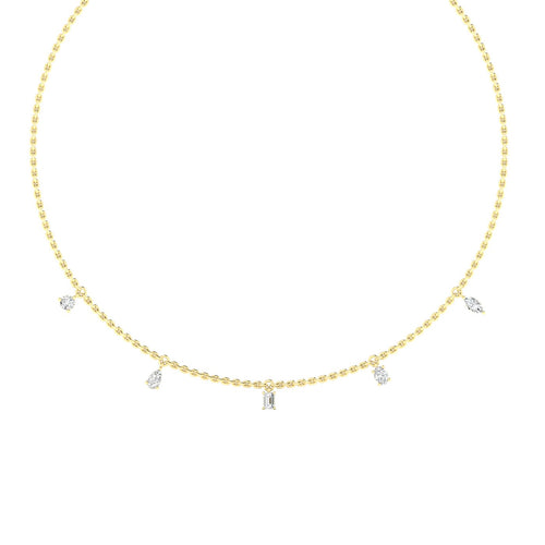 14 Karat Multi-Shape Lab Grown Necklace (1.00 Carat Total Weight F Color -VS Clarity)