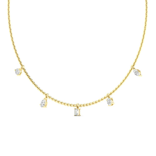 14 Karat Multi-Shape Lab Grown Necklace (1.00 Carat Total Weight F Color -VS Clarity)