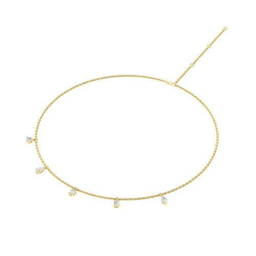 14 Karat Multi-Shape Lab Grown Necklace (1.00 Carat Total Weight F Color -VS Clarity)