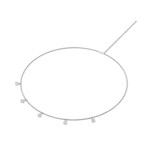 14 Karat Round Lab Grown Diamond Droplet Necklace (1.00 Total Carat Weight F+Color VS+Clarity)