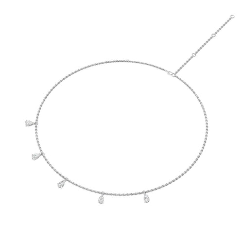 14 Karat Pear-Shape Lab Grown Diamond Droplet Necklace (1.00 TCW F+Color VS+Clarity)