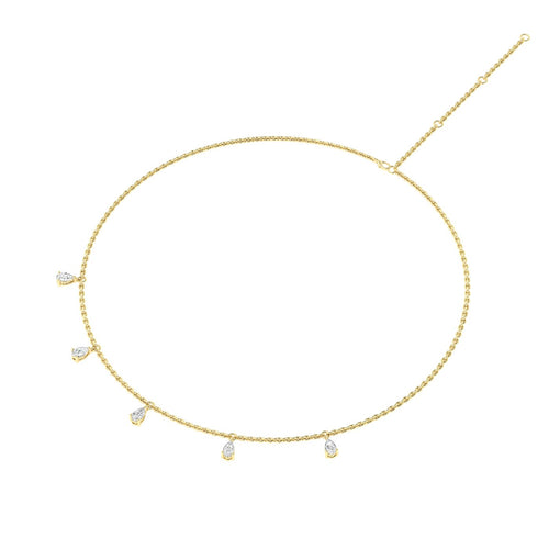 14 Karat Pear-Shape Lab Grown Diamond Droplet Necklace (1.00 TCW F+Color VS+Clarity)
