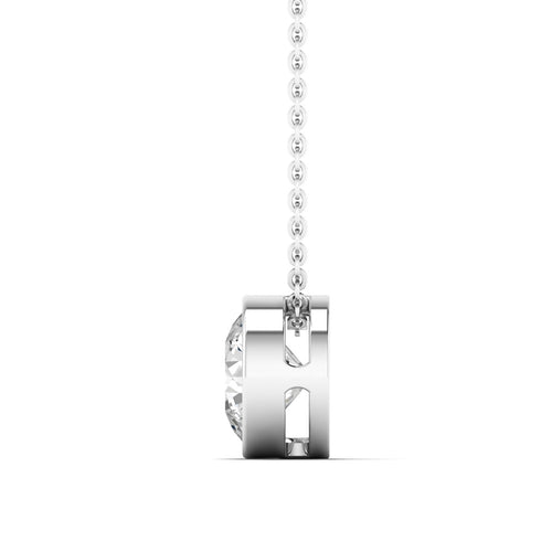 Lab Grown Bezel Set Round Diamond Necklace(F+ Color- VS+ Clarity)
