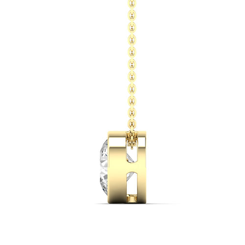 Lab Grown Bezel Set Round Diamond Necklace(F+ Color- VS+ Clarity)