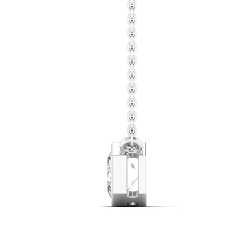 14 Karat Gold Bezel Set  Emerald Cut Lab Grown Diamond  Necklace (F+ Color VS+Clarity) - Paul Nudelman Jewellers