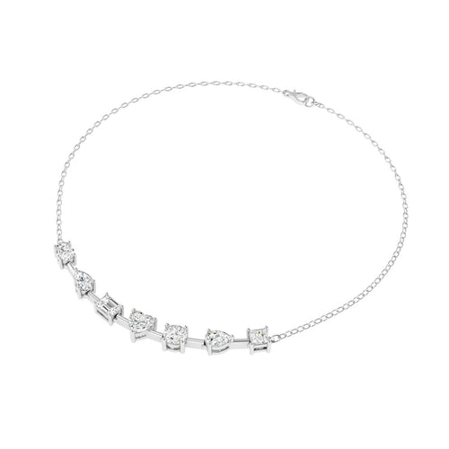 14 Karat Multi Shape Lab Grown Diamond Necklace (2.00 Total Carat Weight F+ Color VS+Clarity)