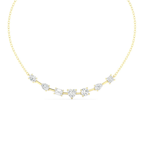 14 Karat Multi Shape Lab Grown Diamond Necklace (2.00 Total Carat Weight F+ Color VS+Clarity)