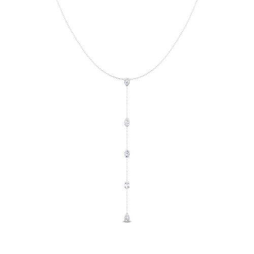 14 karat gold Multi-Shape Lab Grown Diamond Lariat (1.25 Total Carat Weight F+-Color-VS+Clarity