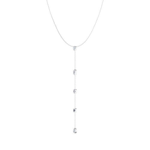 14 karat gold Multi-Shape Lab Grown Diamond Lariat (1.25 Total Carat Weight F+-Color-VS+Clarity