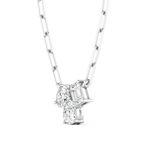 14 Karat Gold Multi-Shape Cluster Lab Grown Diamond Necklace - Paul Nudelman Jewellers