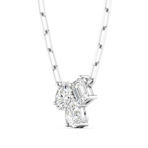 14 Karat Gold Multi-Shape Cluster Lab Grown Diamond Necklace - Paul Nudelman Jewellers