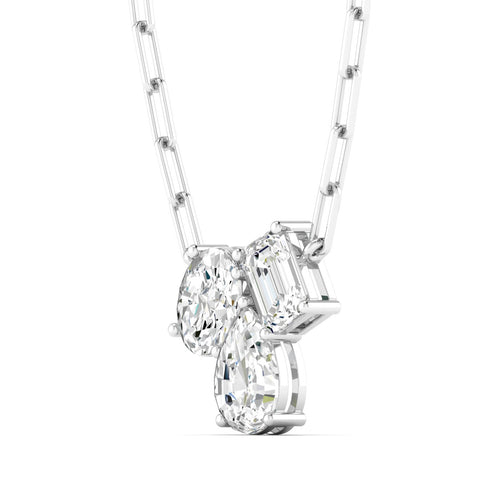 14 Karat Gold Multi-Shape Cluster Lab Grown Diamond Necklace - Paul Nudelman Jewellers