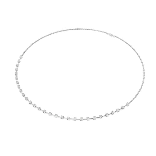 14 Karat Lab Grown Half-Tennis Necklace (2.00 Total Carat Weight F+ Color VS+ Clarity)