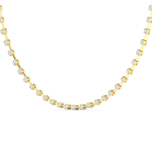 14 Karat Lab Grown Half-Tennis Necklace (2.00 Total Carat Weight F+ Color VS+ Clarity)