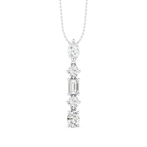 Lab Grown Multi-Shape Lab Grown Diamond Pendant (2.00 Total Carat Weight) F+ Color VS+ Clarity)