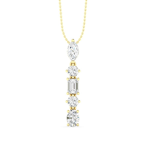Lab Grown Multi-Shape Lab Grown Diamond Pendant (2.00 Total Carat Weight) F+ Color VS+ Clarity)