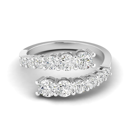 14 Karat Lab Grown Graduated Bypass Ring (1.50 Total Carat Weight F+ Color-VS Clarity)