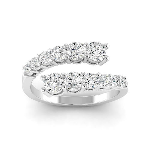 14 Karat Lab Grown Graduated Bypass Ring (1.50 Total Carat Weight F+ Color-VS Clarity)