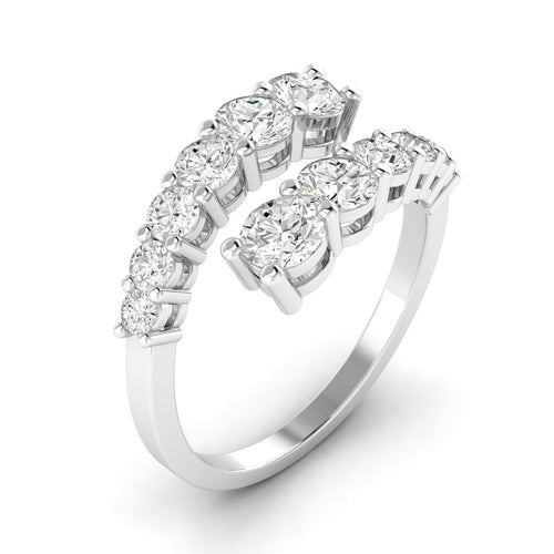 14 Karat Lab Grown Graduated Bypass Ring (1.50 Total Carat Weight F+ Color-VS Clarity)