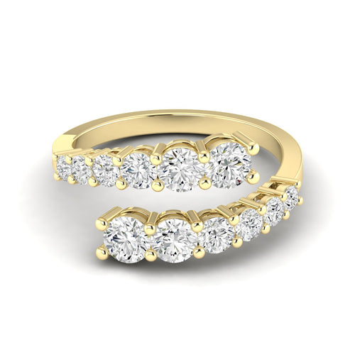 14 Karat Lab Grown Graduated Bypass Ring (1.50 Total Carat Weight F+ Color-VS Clarity)