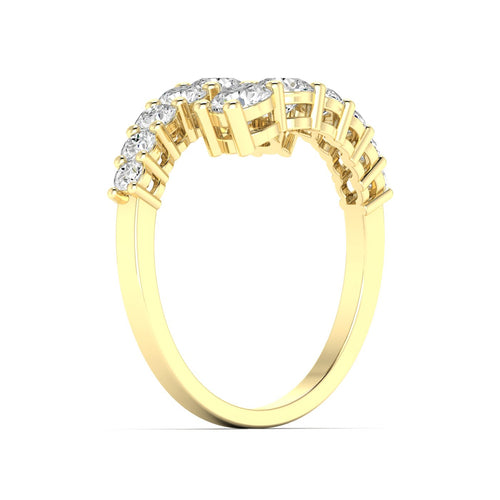 14 Karat Lab Grown Graduated Bypass Ring (1.50 Total Carat Weight F+ Color-VS Clarity)