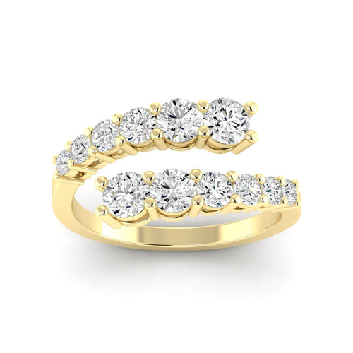 14 Karat Lab Grown Graduated Bypass Ring (1.50 Total Carat Weight F+ Color-VS Clarity)