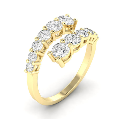 14 Karat Lab Grown Graduated Bypass Ring (1.50 Total Carat Weight F+ Color-VS Clarity)