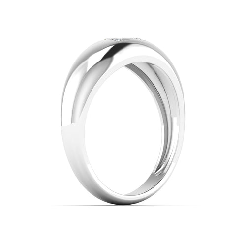 Lab Grown Emerald-Cut Domed Diamond Ring