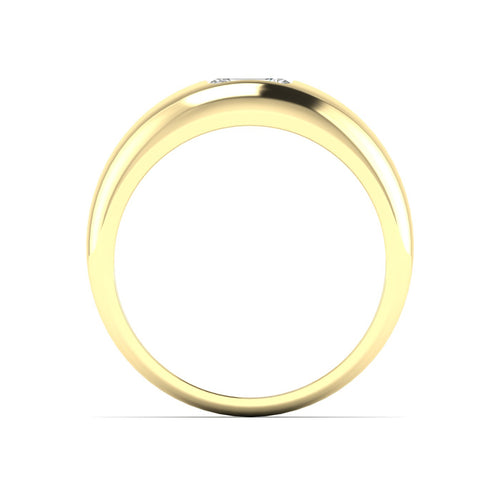 Lab Grown Emerald-Cut Domed Diamond Ring