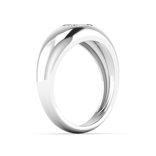 Lab Grown Emerald-Cut Domed Diamond Ring