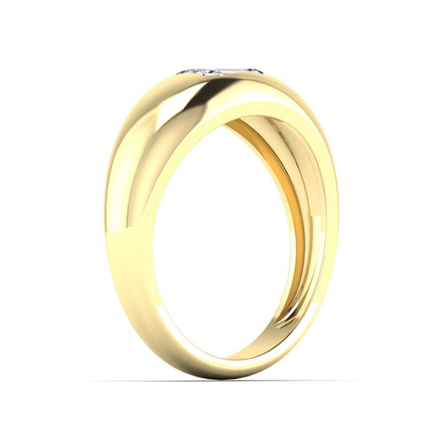 Lab Grown Emerald-Cut Domed Diamond Ring