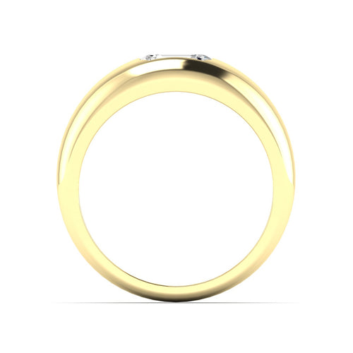 Lab Grown Emerald-Cut Domed Diamond Ring