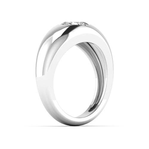 14 Karat Oval Domed Lab Grown Diamond Ring