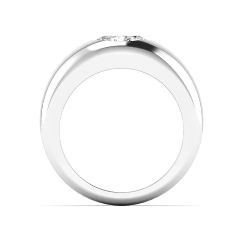 14 Karat Oval Domed Lab Grown Diamond Ring