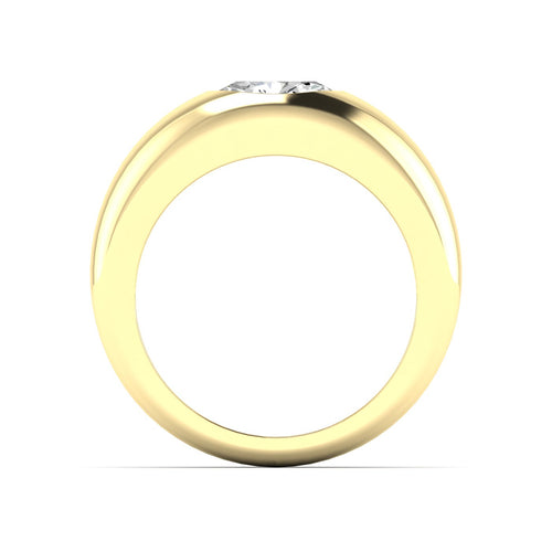 14 Karat Oval Domed Lab Grown Diamond Ring
