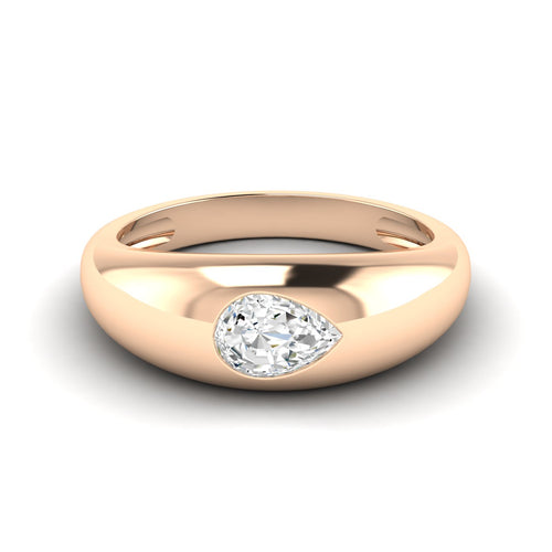 Lab Grown Pear-Shape Domed Diamond Ring