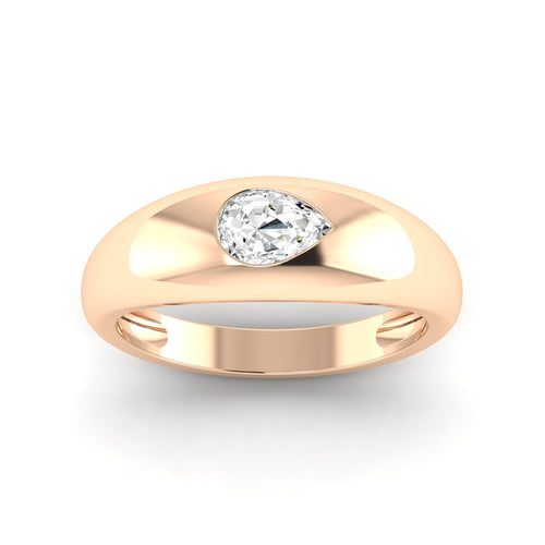 Lab Grown Pear-Shape Domed Diamond Ring