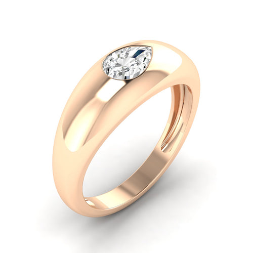 Lab Grown Pear-Shape Domed Diamond Ring