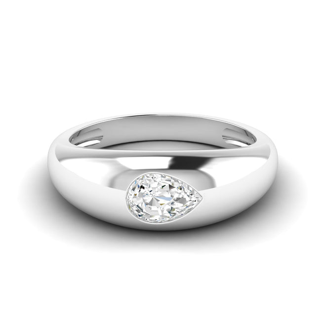 Lab Grown Pear-Shape Domed Diamond Ring