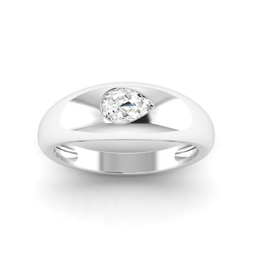 Lab Grown Pear-Shape Domed Diamond Ring