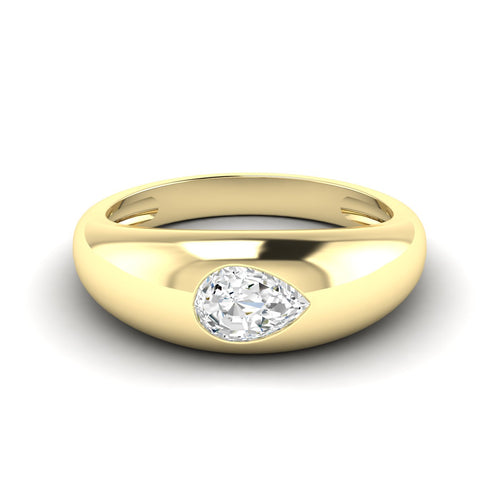 Lab Grown Pear-Shape Domed Diamond Ring