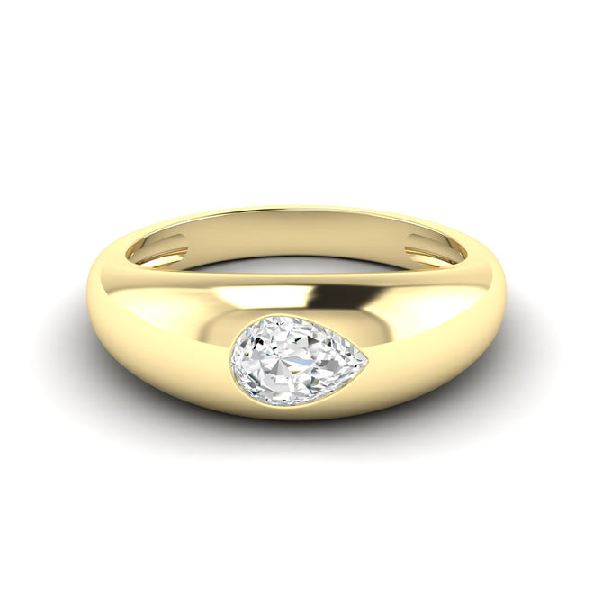 Lab Grown Pear-Shape Domed Diamond Ring