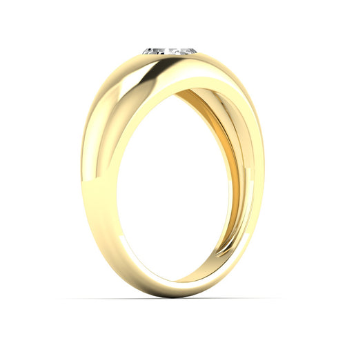 Lab Grown Pear-Shape Domed Diamond Ring
