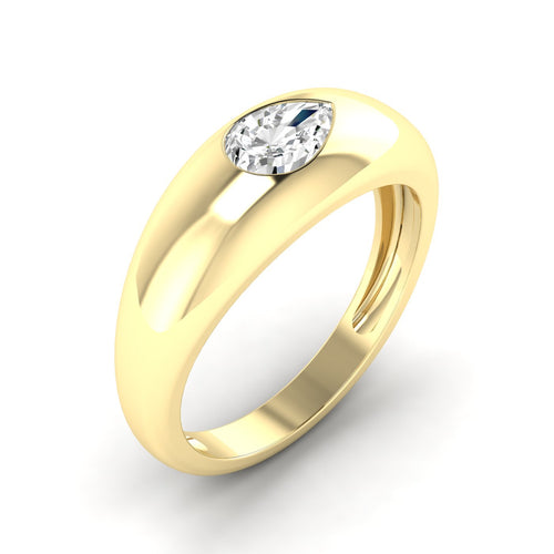 Lab Grown Pear-Shape Domed Diamond Ring