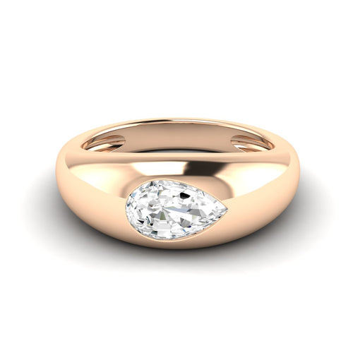 Lab Grown Pear-Shape Domed Diamond Ring