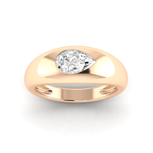 Lab Grown Pear-Shape Domed Diamond Ring